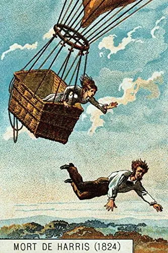 

Vintage French Poster.Stylish Graphics.Air Balloon.Harris Art Decor. Cave Alcohol Home Bar Retro Vintage Signs 12"x16"Inch