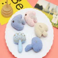 10pcslot diy cute goldfish and mushrooms dolls padded patches appliques for clothes sewing supplies diy hair decoration