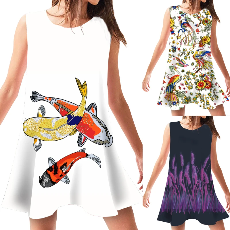 Летнее Повседневное платье для женщин свободные короткие платья выше колена с