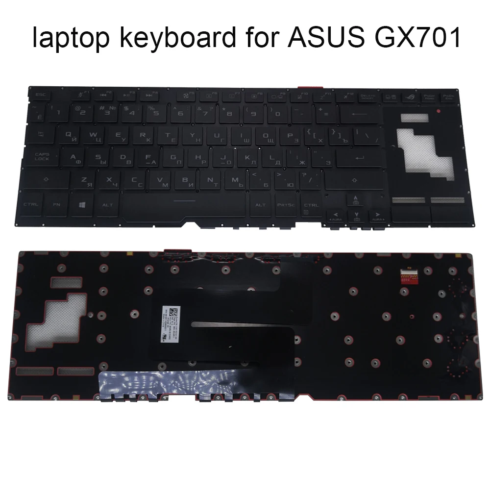 UK RU Russian Laptop keyboard for ASUS Zephyrus S GX701GW GX701 GX701GXR gamers notebook PC keyboards 0KNR0 661EUK00 V161162GS1