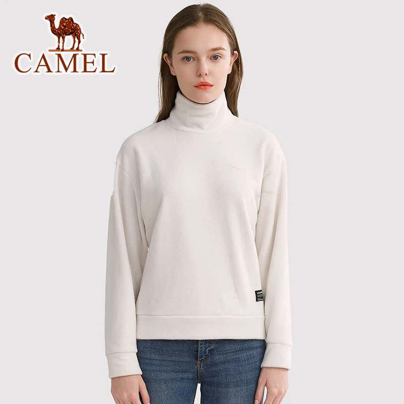 CAMEL Official Original Outdoor Sports Couple Spring Fleece Men Women Self-cultivation Warm Stand-up Collar Fleeces | Спорт и