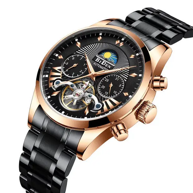 Новинка мужские часы автоматические механические турбийон полые светящиеся