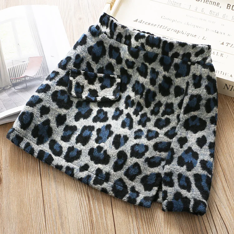 2019 детская одежда леопардовая юбка модная зимняя юбка-трапеция для девочек |
