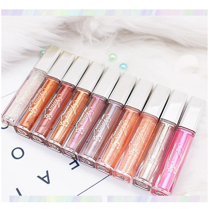 10 цветов жидкие тени для век алмазные металлические мерцающие блестящие