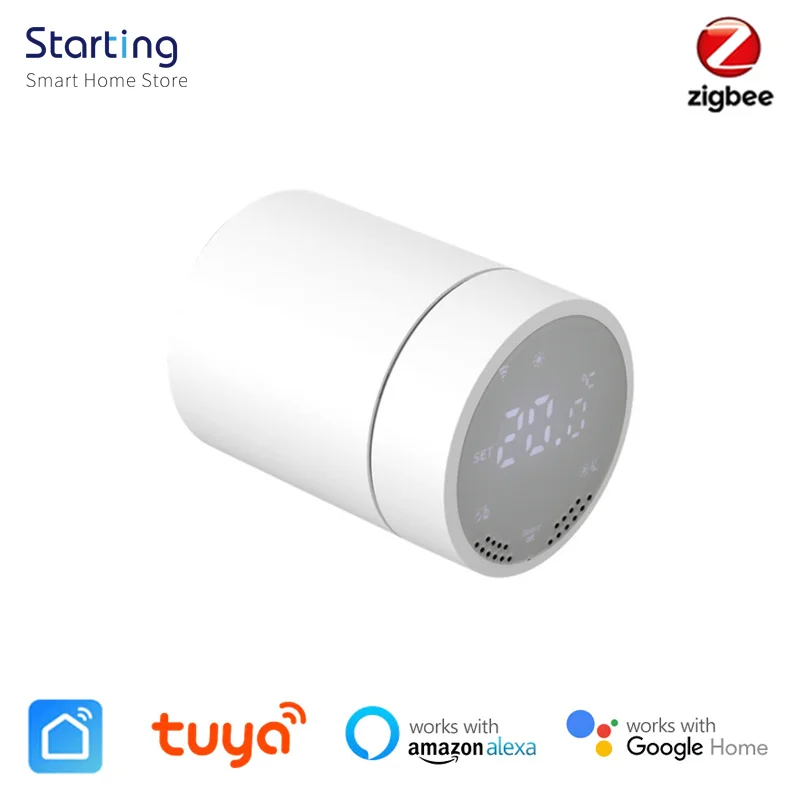 

Умный термостатический радиатор Tuya ZigBee, устройство для контроля температуры, умный дом с голосовым управлением и поддержкой Alexa и Google Home, 3,0