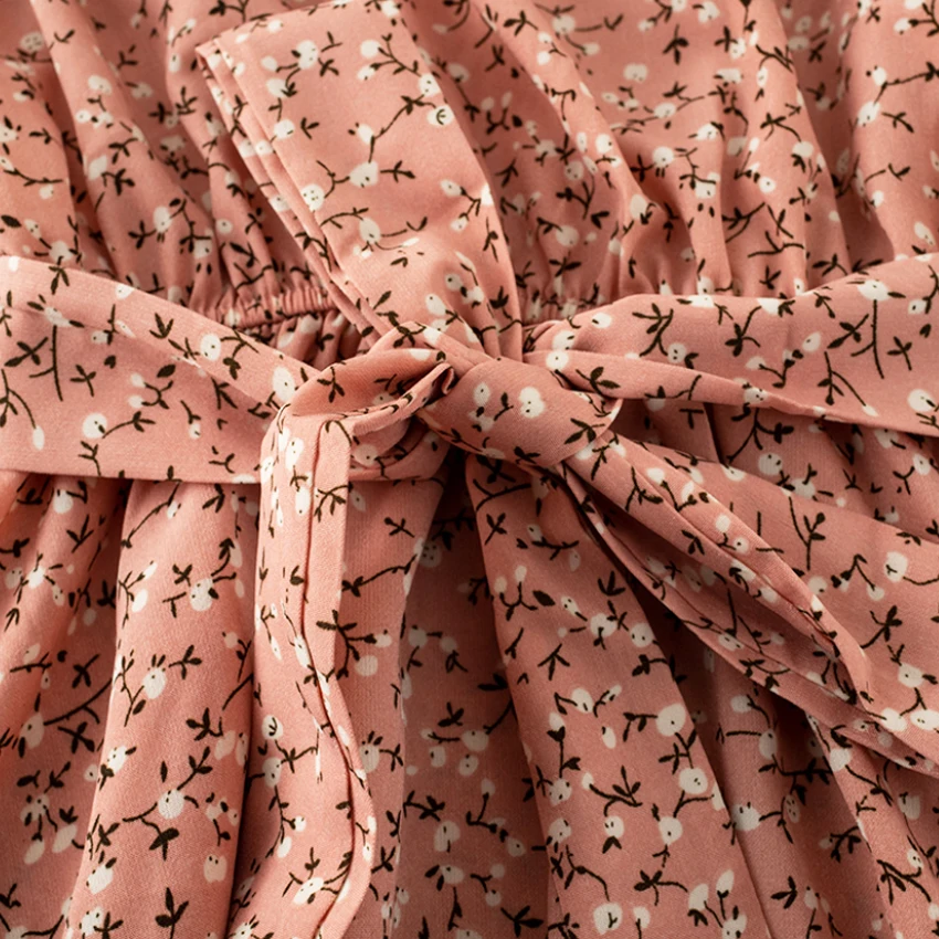 

Women Vintage Korean Floral Print Mini Dress Elegant Ruffle Chiffon Beach Dress Sexy Off Shoulder Party Vestidos Summer Dress