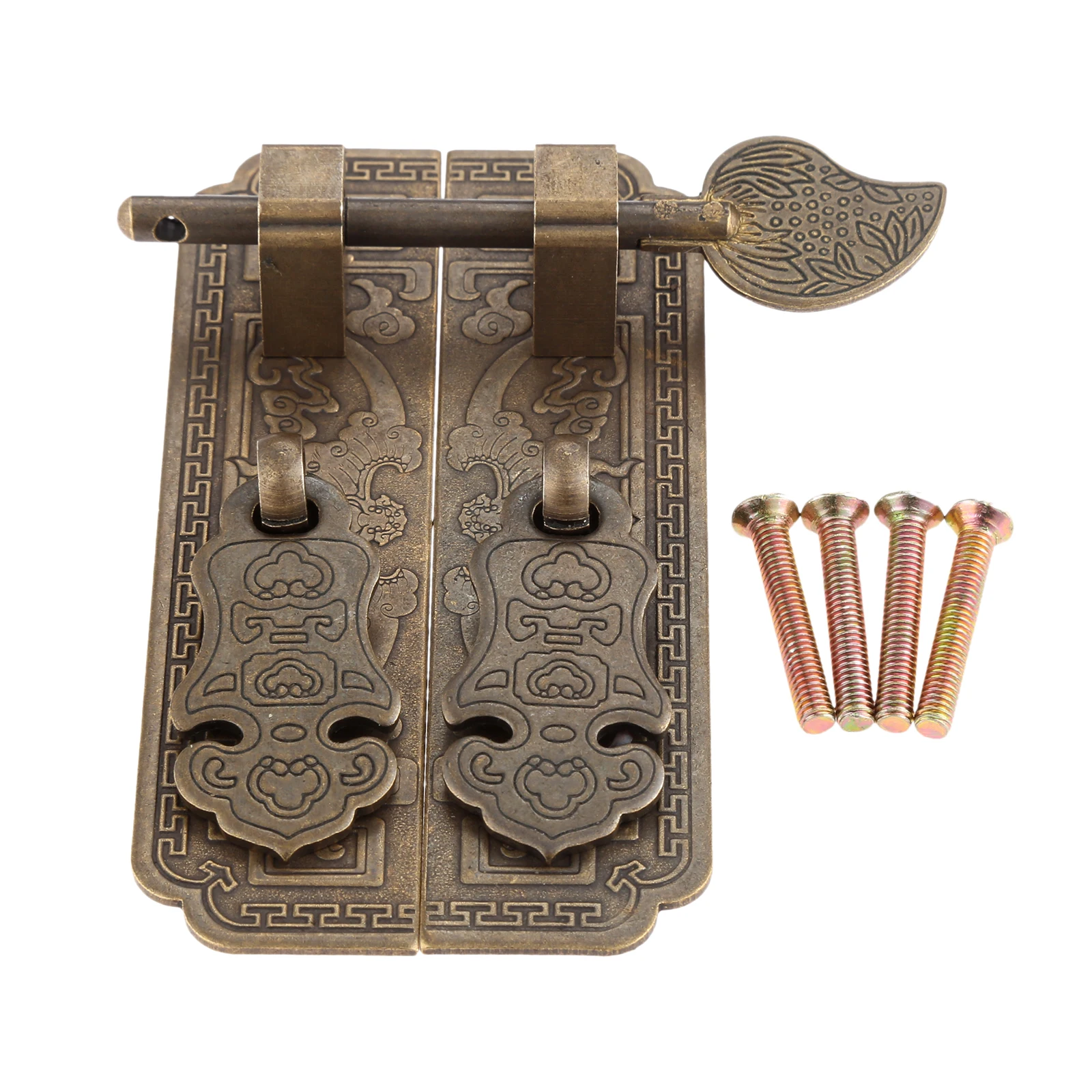 1 Pair Antique Bronze Chinese Furniture Brass Handle Pull Wardrobe Drawer Doorplate Cupboard Closet Cabinet 100*26mm | Обустройство