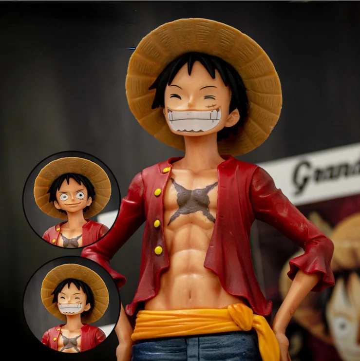 One Piece Luffy Smiley Luffy Monkey D Luffy Large Assembly Changeable Face Doll Figure Figure Decoration  - buy with discount