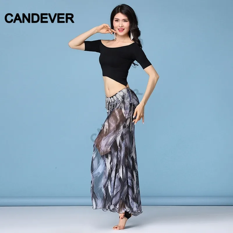 Женский костюм для танца живота профессиональный с длинным рукавом и цветочным