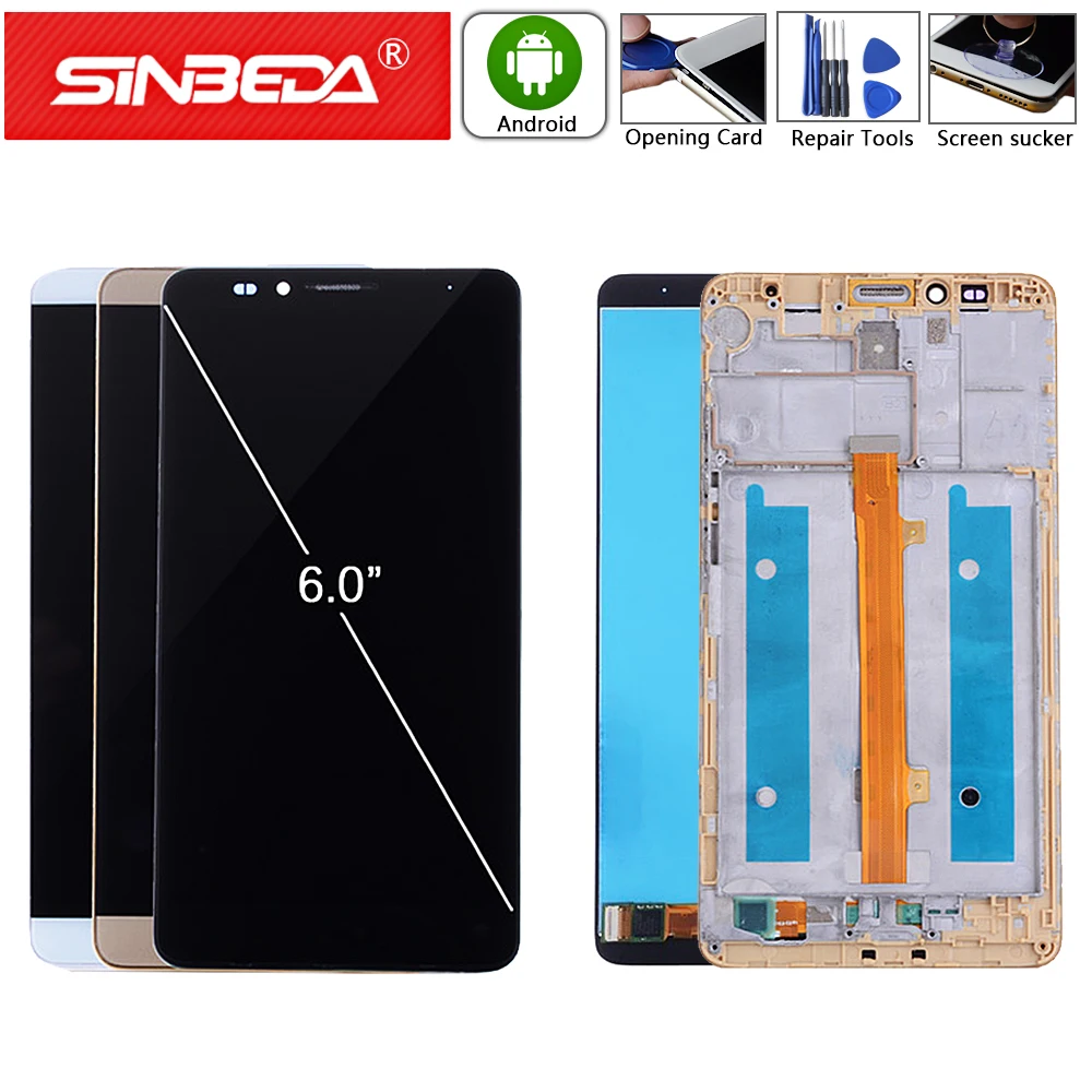 Sinbeda для HUAWEI Mate 7 ЖК-дисплей сенсорный экран дигитайзер с рамкой Mate7 дисплей MATE MT7-L09