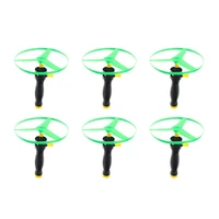 6pcs flying disc propeller toys kids helicopter pull string flying saucers