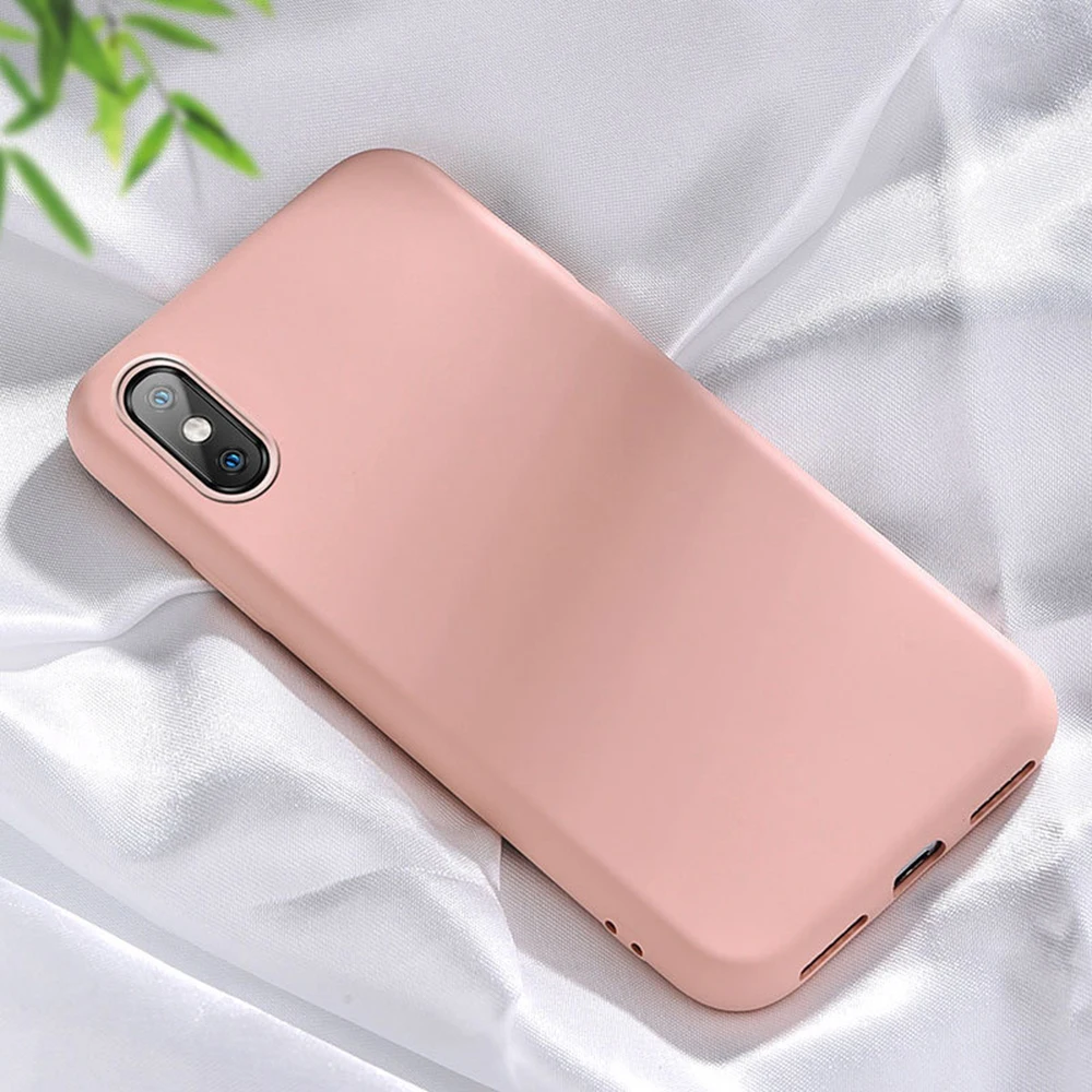 Жидкий однотонный чехол для телефона iPhone X XS Max XR 6 6s 7 8 Plus силиконовый ультратонкий