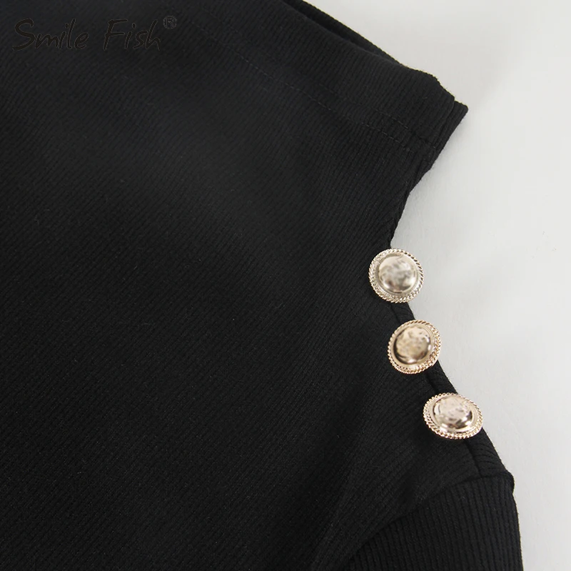 2020 Women Turtleneck Sweaters Buttons Knitted Solid Pullovers Causal Slim Office Lady Knitting Female Knit Tops M0381 Женская одежда