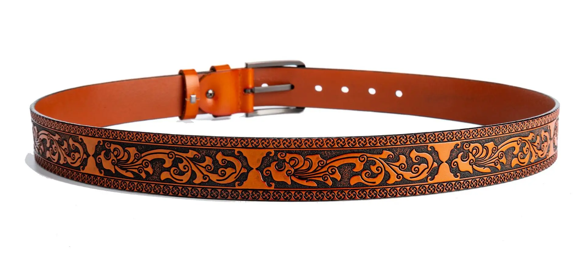 

new style men's needle buckle Genuine Leather Belt Fashion Designer High Quality Floral Carved Cow Skin Belts Luxury Waistbelts
