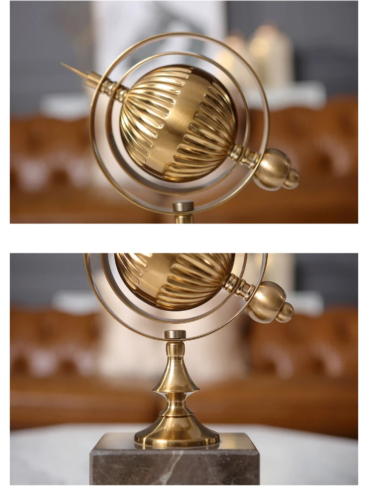 Современное золотистое металлическое украшение в виде шара Ремесленная