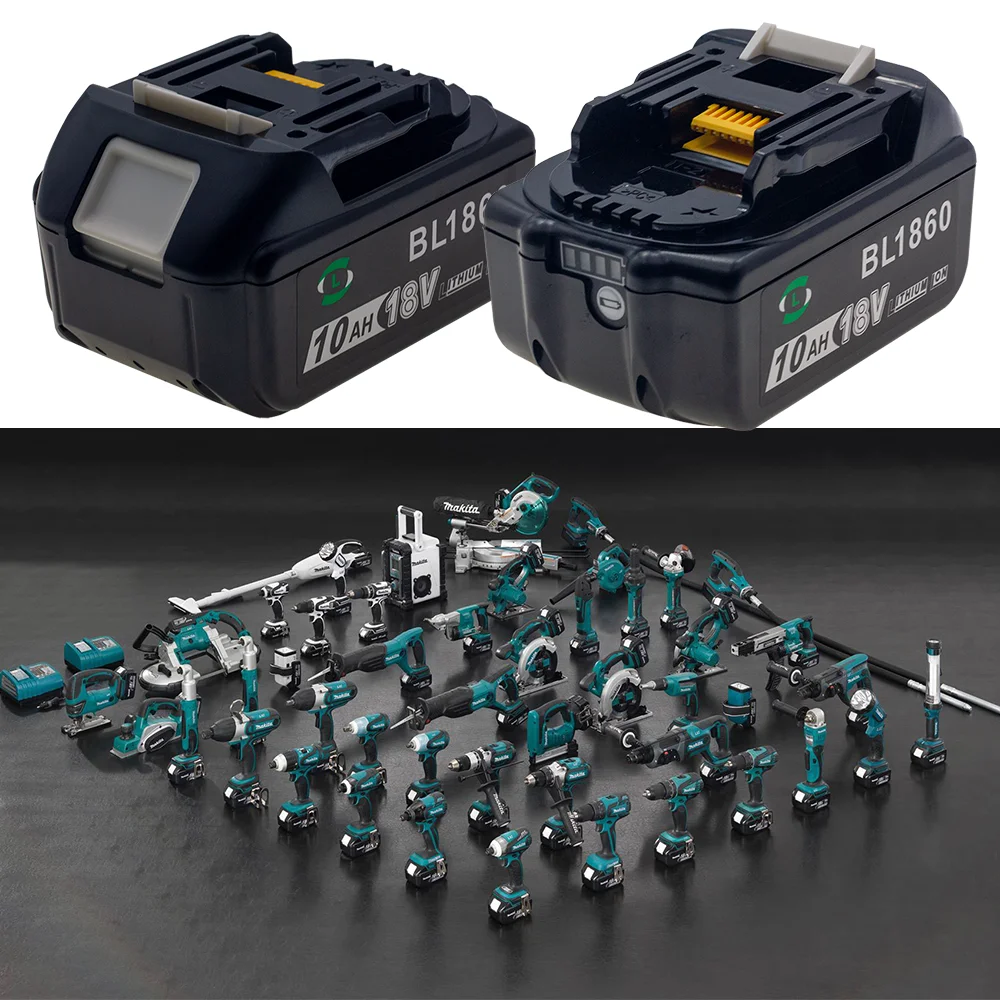 

Аккумуляторная батарея BL1860 18 в 10000 мАч для зарядного устройства Makita BL1830 BL1840 BL1850