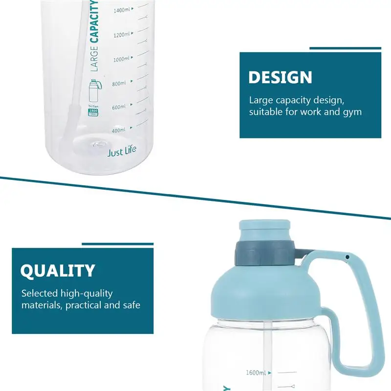 

1pc Plastic Water Bottle Large Capacity Water Cup Portable Sports Water Bottle