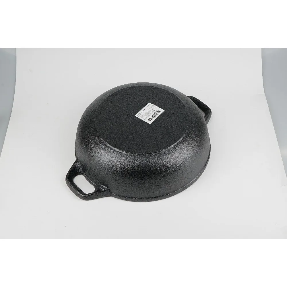 Сковорода Вок чугунная d30х8.5 см со стеклянной крышкой вес 4.5 кг|Воки| |