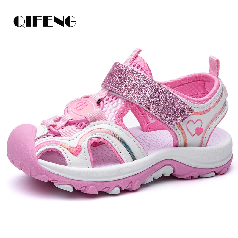 2022 Girls Sandals Student Kids 7 8 Summer Fashion Children Beach Shoes Outdoor Sandales Cartoon Clogs Pink Sandalias Butterfly