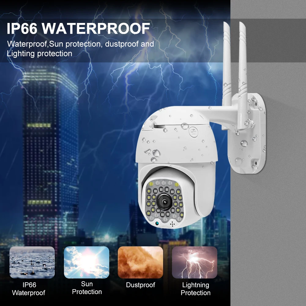 V380 Pro App P2P 1080P 2.5INCH PTZ High Speed Dome Doual Light Source Wireless WIFI Two-way Audio TF Card Camera Monitor | Безопасность