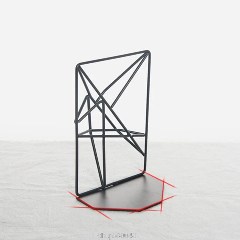 

1 Pair Metal Iron Bookends Reading Book Support Desktop Office Document Magazine Organizer Stand Shelf N04 20 Dropshipping