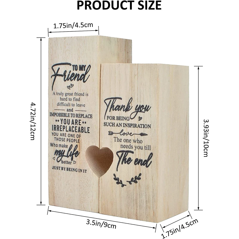 Деревянный подсвечник в подарок на день рождения индивидуальный дружбы