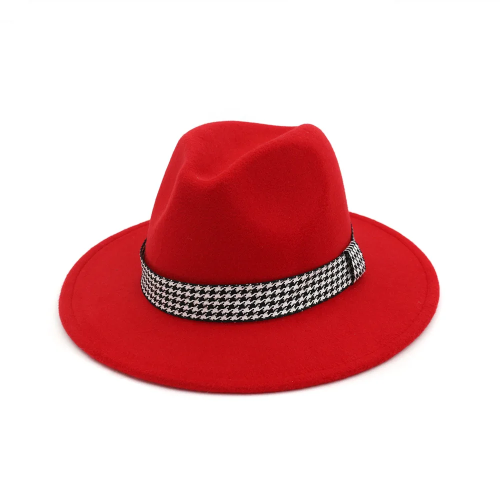 European and American Winter Men Women Pork Pie Hat With Belt Pop Church Jazz Outdoor Casual party hat Fedora HF92 | Аксессуары для