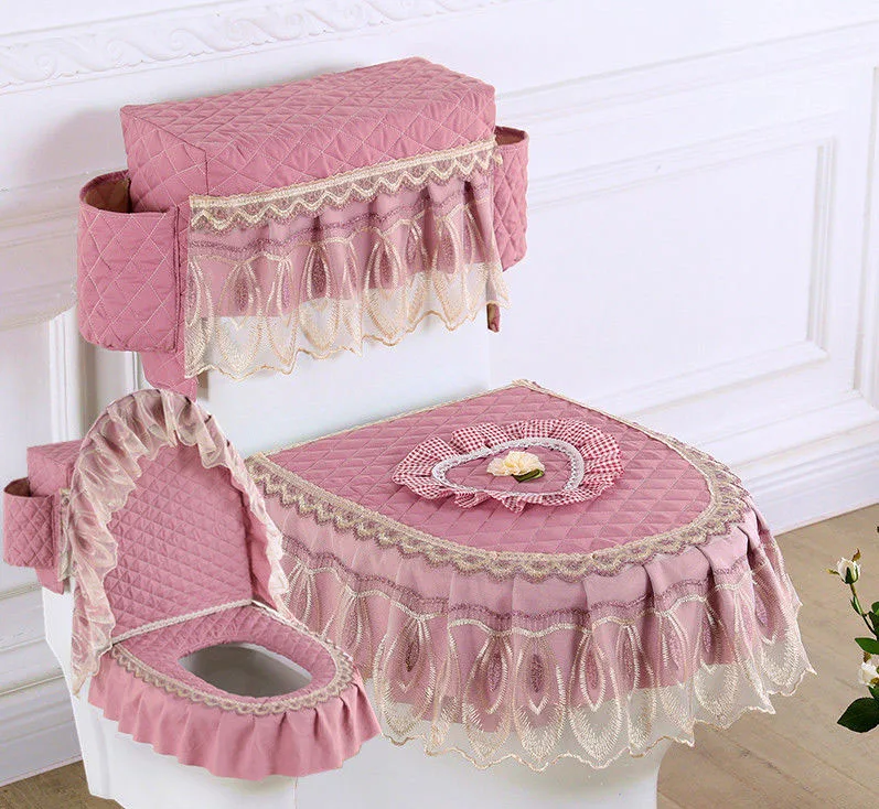 Fyjafon 3 шт. чехол для сиденья унитаза с сумками хранения Зеленый Фиолетовый кофе