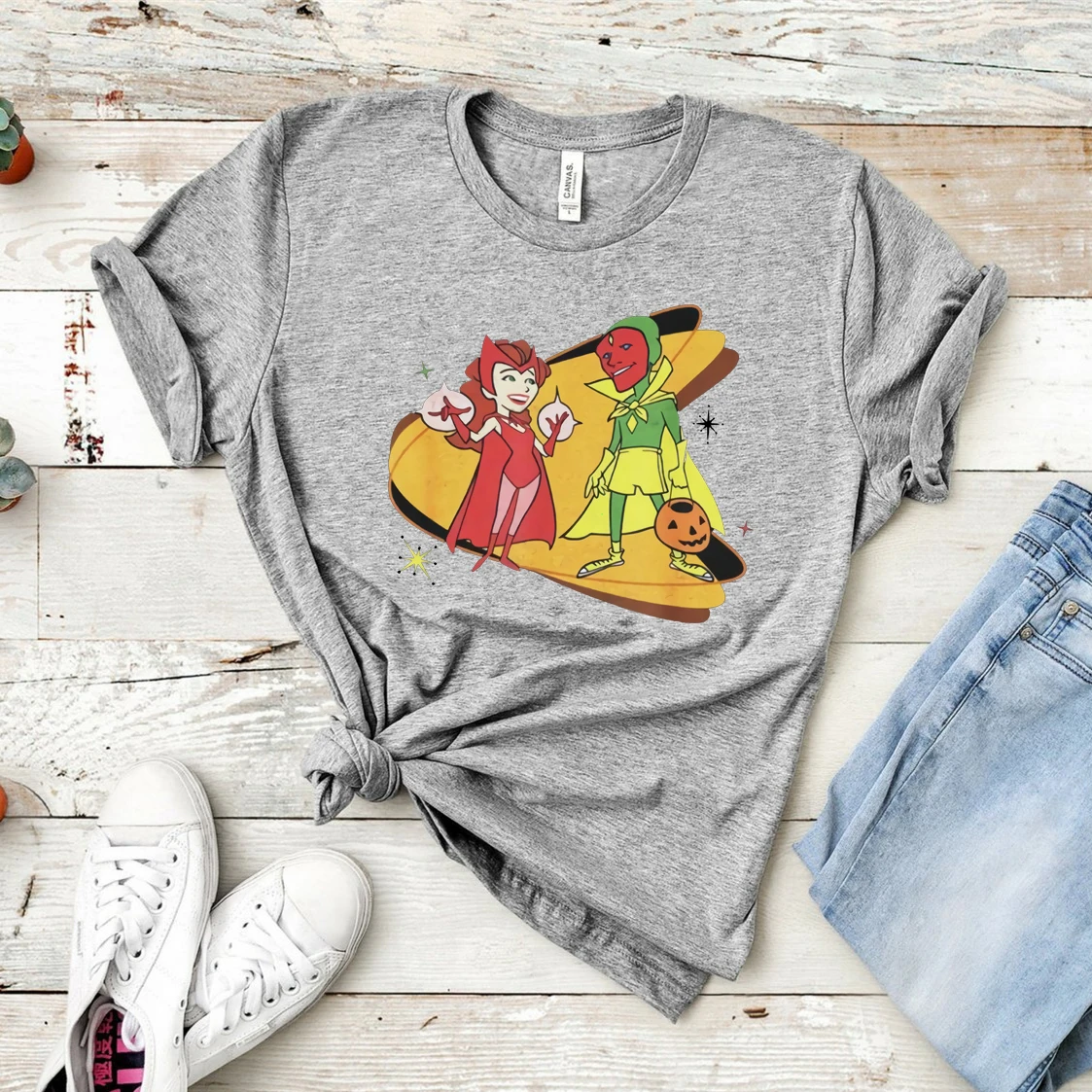 

Retro WandaVision Shirt Tv Show Inspired Tees Superhero Scarlet Witch T-shirt Vintage Wanda Vision Couple Shirts Aesthetic Tops