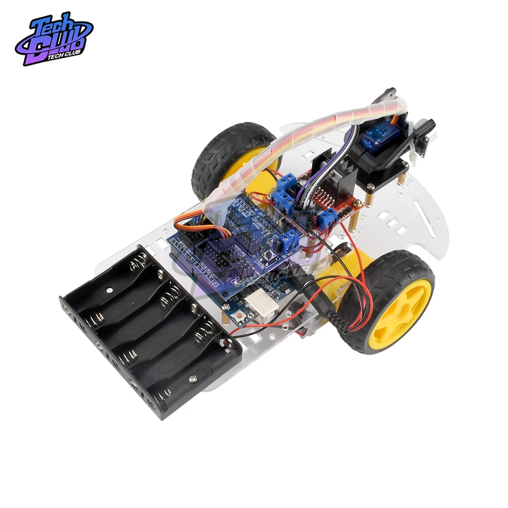 Ultrasonic obstacle avoidance L298N motor drive 2WD smart robot car Chassis kit Module for Arduino R3 DIY | Инструменты