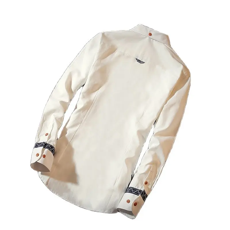 Рубашка мужская с длинным рукавом деловая Повседневная приталенная блуза цвет