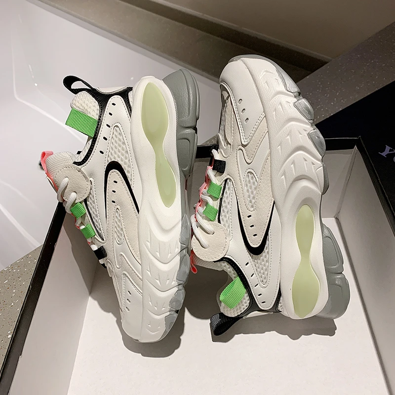 

Fashion Sneakers For Women 2021 Autumn Platform Chunky Casual Shoes Luxury Designers Woman Tenis Female Running Trainers Lace Up