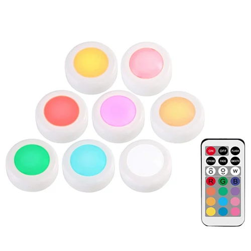 1remote 8 lamp 12 цветов RGBW светодиодный ночник беспроводной пульт дистанционного управления на батарейках сенсорный датчик под шкафом светильники для кухни настенный светильник - Цвет: 1remote 8 lamp