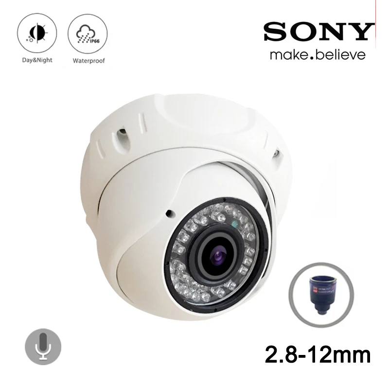 5mp/4MP/2MP 1080P Металл водонепроницаемый IP66 36 шт. Инфракрасные светодиоды 2,8 мм-12 мм Варифокальные аудио AHD купольные формы полусфера камеры наблюдения
