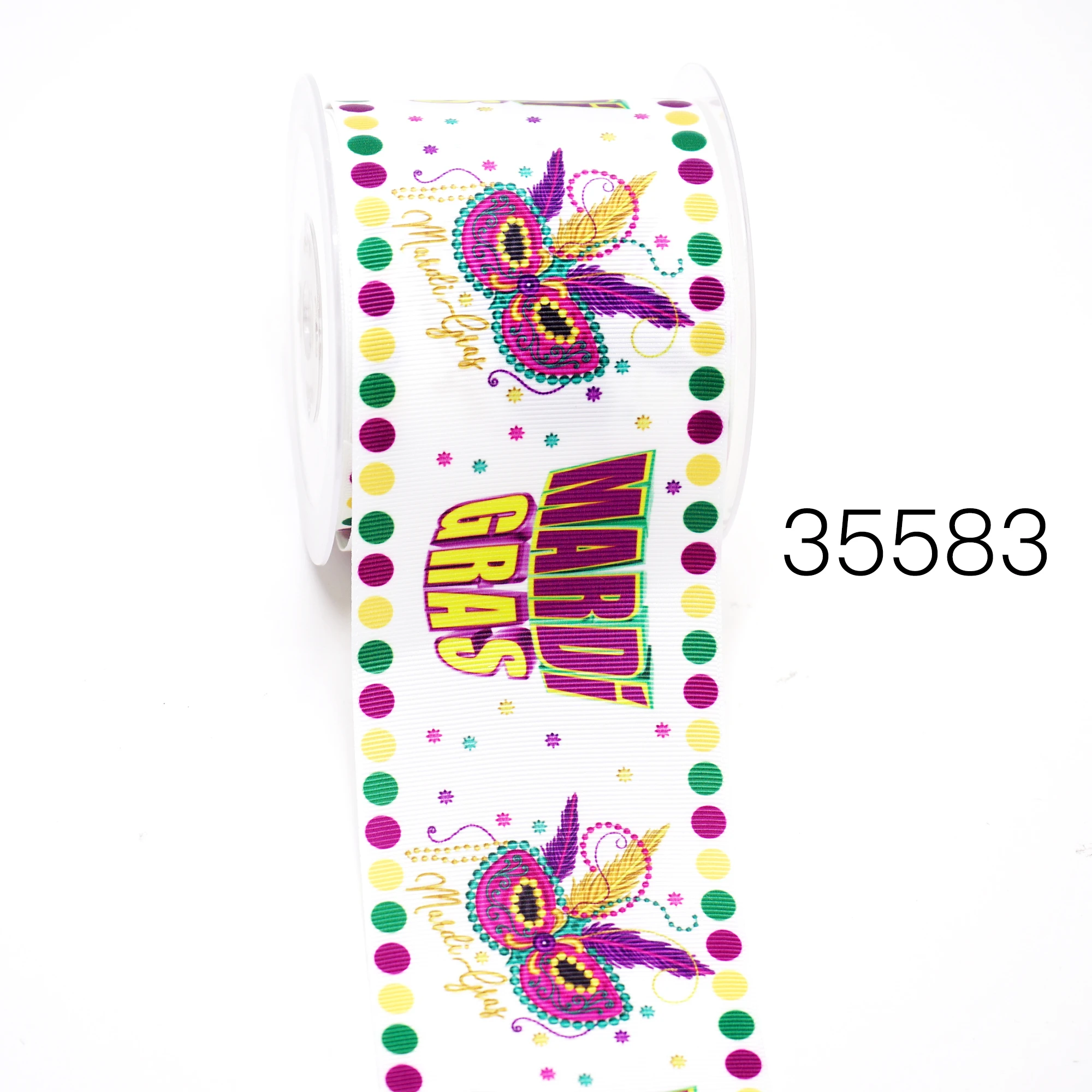 Бесплатная доставка 50 ярдов лента для Марди Гра с принтом корсажная 35661 | Дом и сад