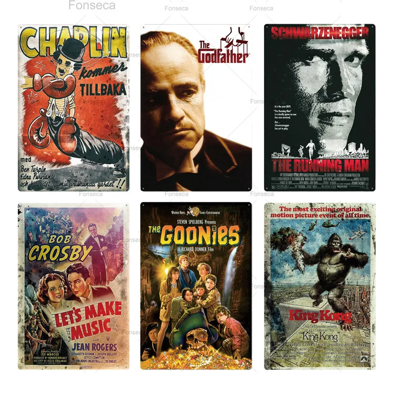 Металлический плакат в стиле старого фильма табличка металлическая жестяная