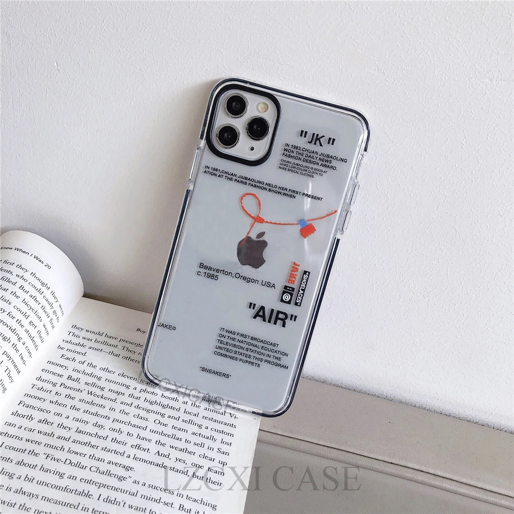 hot off street sport trend brand clear soft silicon phone case for iphone 11 12 13 pro x xs max 7 8 plus ins white label cover free global shipping