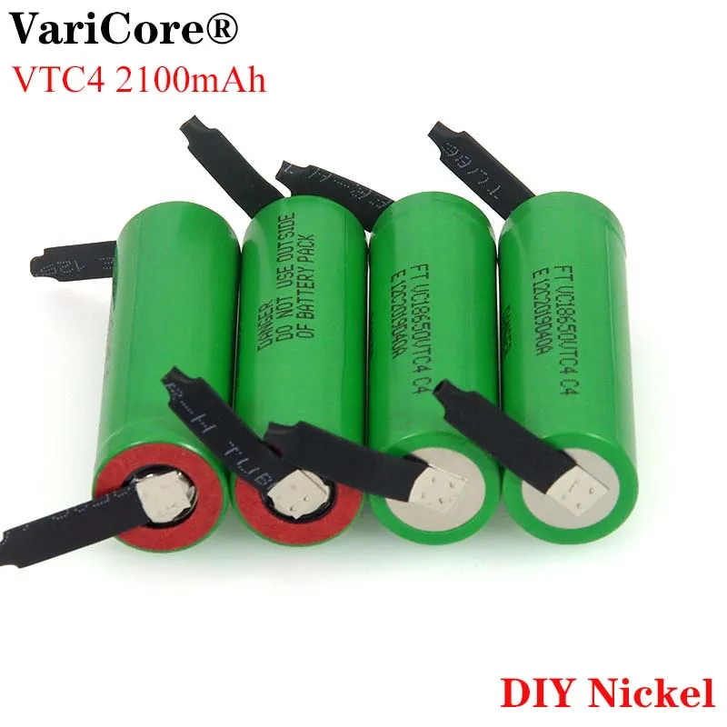 4 шт. VariCore 100% оригинальный 3 6 В 18650 VTC4 2100 мАч Высокая емкость 30 А перезаряжаемая