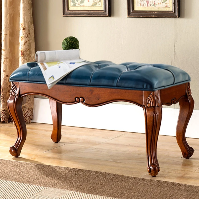 Табурет из твердой древесины для смены обуви в европейском стиле табурет