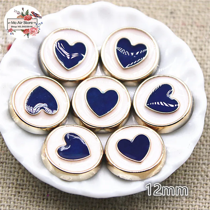 50pcs mix color 12mm heart round flat back Buttons Home Garden Crafts Cabochon Scrapbooking Clothing accessories | Дом и сад