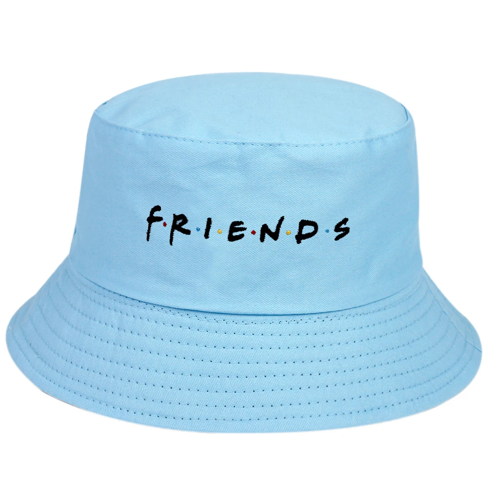 

New Simple Friends embroidery Bucket Hat Male Outdoor Fisherman Hats Women sun Bucket Caps Fashion Black Panama bucket hats