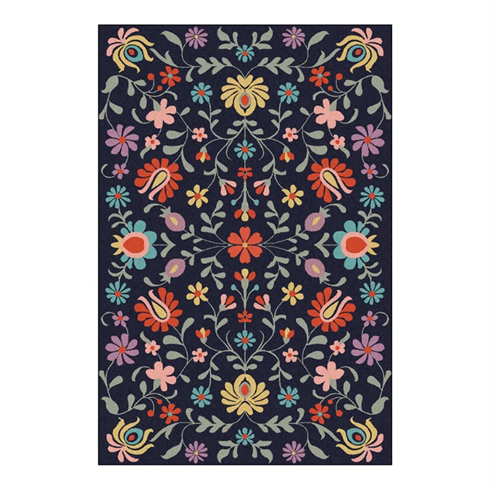 Коврики в скандинавском стиле с голубым дном и цветочным узором | Дом сад