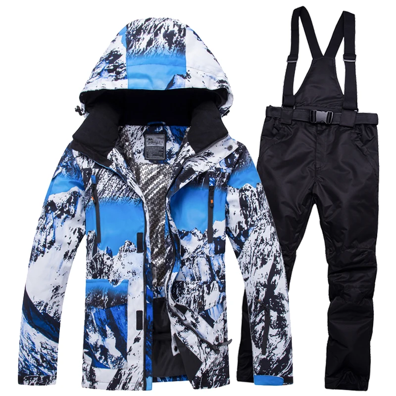 Super Warm Men Ski Suit Skiing Snowboard Jacket Pant Windproof Waterproof Outdoor Sport Wear Male Clothing Trouser Suit Set