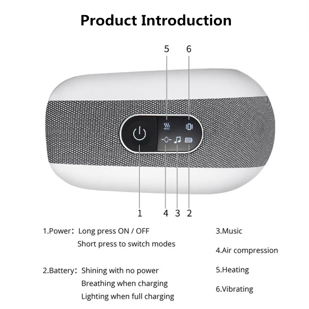 

Smart Eye Massager Air Compression Heated Massage For Tired Eyes Dark Circles Remove Massage Relaxation