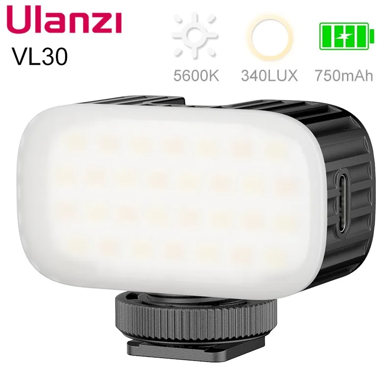 

Ulanzi VL30 5500K Mini LED Video Light Rechargable Camera Light Mod Fill Light For Gopro 10 9 8 IPhone 12 Pro Max 11 X Xs