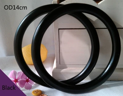 1 пара 11,14 см Meetee деревянное кольцо DIY сумка ручные аксессуары деревянная сумка Рамка круглая ручная деревянная рамка под Кошелек 3 цвета - Цвет: 14cm black