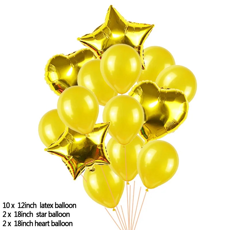 M01 14pcs/set Clear Confetti Latex Balloons Set Star Heart Shape Foil Balloon Birthday Party Decoration Kids Baby Shower Supplies - Цвет: M01