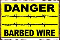 barbed wire warning sign room decoration retro vintage metal sign tin sign tin plates wall decor for pub home club man cave
