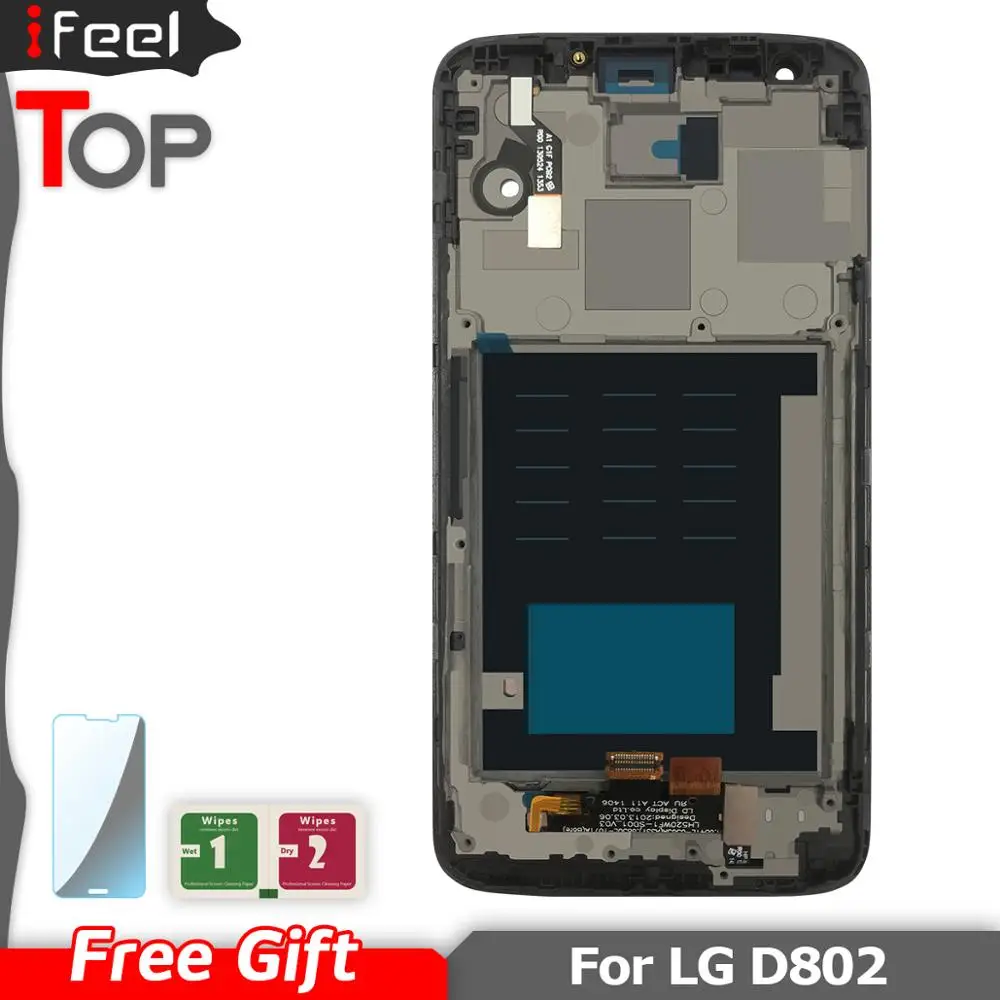 Для LG G2 D802 ЖК-дисплей с сенсорным экраном + дигитайзер в сборе рамкой для D800 lcd |
