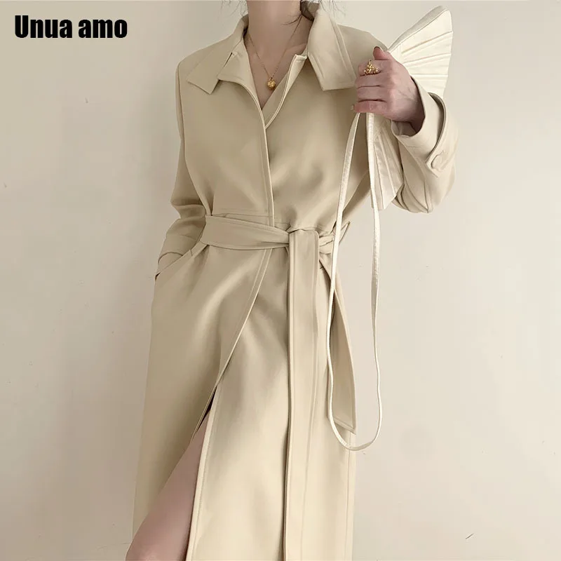 

Элегантное Длинное Пальто Unua amo в британском стиле, женский элегантный Тренч с жилетом, модная дизайнерская шикарная Женская ветровка из дв...